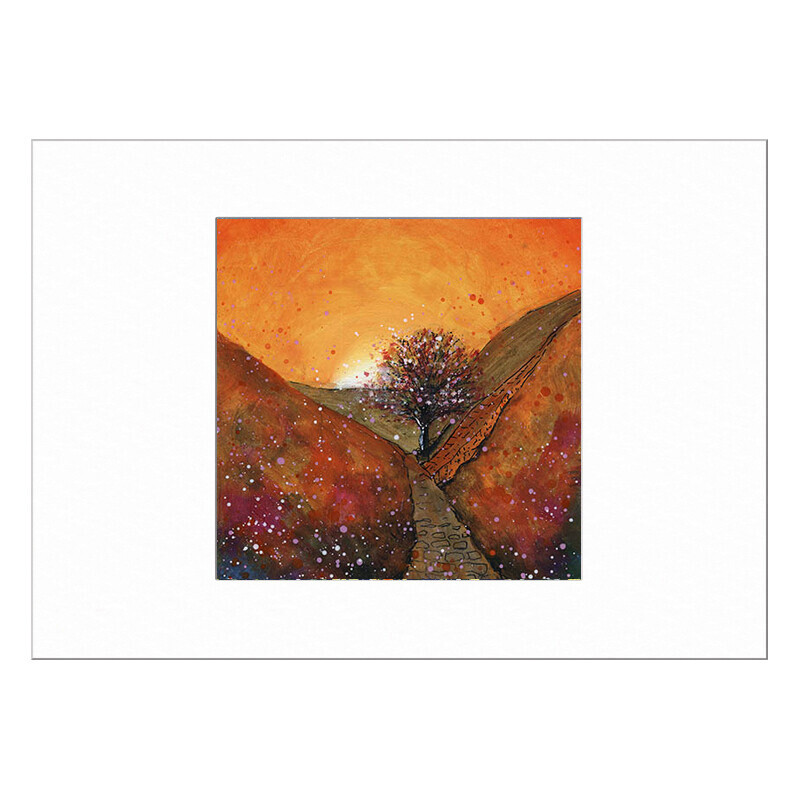 Sycamore Gap Autumn Limited Edition Print with Mount